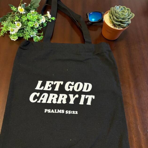 Black tote bag